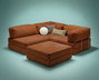 Atelier Del Sofa Kanyon - Sofá-cama de esquina Rojo azulejo
